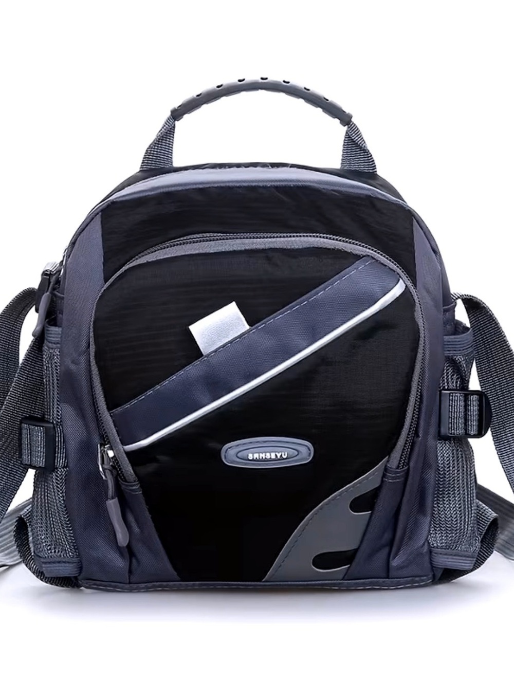 New -Super Cute & Sporty -Lightweight Black & Gray Backpack/Crossbody Bag